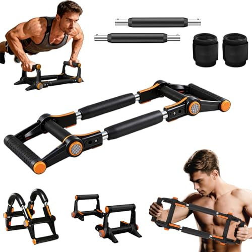 ZenBlystic Brusttrainer männer,Brust Trainingsgerät,Armtrainer für Zuhause | 2-in-1 Power Twister, Nutzbar als Liegestützstützen mit Rutschfestem Gorilla-Grip, 3-stufig verstellbar 30–50kg