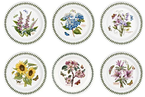 Portmeirion Set mit 6 Speisetellern, Keramik, weiß, 10.5 inches, 6