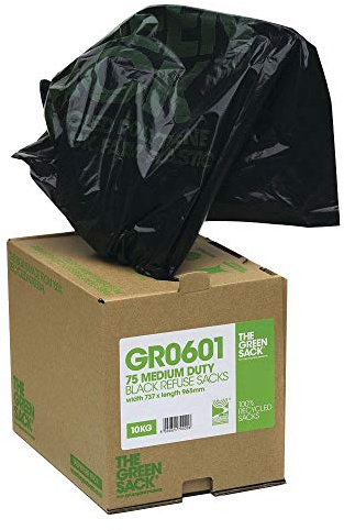 Compactor Sack in Dispenser, Black, Pack of 40