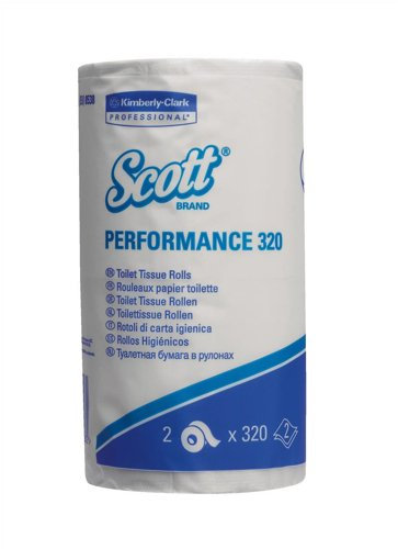 Scott Performance Toilet Tissue 2-ply 2 Rolls of 320 Sheets Ref 8538 [Pack 18]