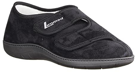 LIROMED 476-20Z3 Schwarz - geschlossener Hausschuh - Herrenschuhe Prophylaxe Diabetiker, Schwarz
