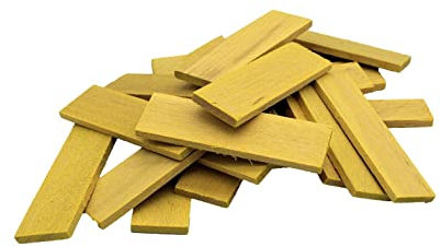 SILISTO Holz-Verglasungsklötze 80x24x4mm, 1000 Stück mit der Farbe Gelb - Abstandhalter, Unterlegplatten, Distanzklötze, Trageklötze aus Buchenholz (Hartholz)