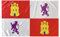 Offizielle Flagge von Kastilien und Leon - Messungen 150 x 90 cm. - Polyester 100%