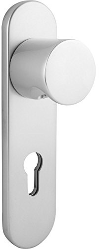 Knopfkurzschild 3054/5162DZAFH, PZ 88 mm, silber eloxiert, 1 Stück | Zubehör Beschläge Türen