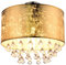 GLOBO Deckenlampe Deckenleuchte Kronleuchter Kristalllampe Blattgold Textil