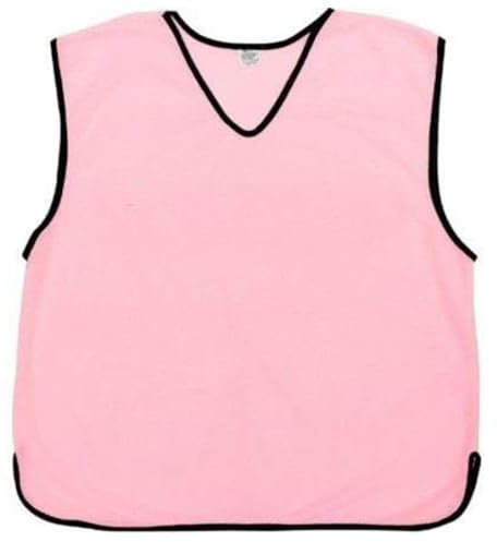 Sterling Sports® 10 x Trainingsleibchen, Netzgewebe, für Fußball / Rugby / Sport, für Partys / Aktivitäten im Freien, für Kinder / Jugendliche und Erwachsene (Junior (7 bis 12 Jahre), Pink