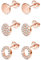 Sllaiss 3 Paar Sterling Silber Runde Ohrstecker Set für Frauen Mädchen CZ Pflastern Ohrringe Mini Dot Runde Disc Ohrstecker Hypoallergen