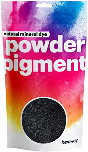 Hemway Natural Mineral Powder Pigment - Metallic Charcoal Black | Colour Pigments | Epoxy Resin & Cosmetic Supplies for Face, Body & Nail Art, Jewellery, Soap, Wax Melts & Bath Bombs | 50g