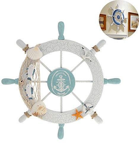 Schneespitze Decorazione Timone Barca,Decorazione Marina,Nautico Mare Barca Decor,Home Decor per Camera da Letto, Soggiorno, Sala da Pranzo Decorazione