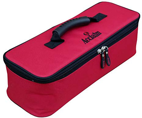 Acclaim Milan Heavyweight Nylon Three Bowl Level Lawn Flat Green Short Mat Bowls Bag With Removable Dividers (Red)