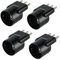 Electraline 92378, Lot de 4 adaptateurs spéciaux décentrée de Schuko à fiche Italienne Grande 16 A, Noir, Confezione da 4