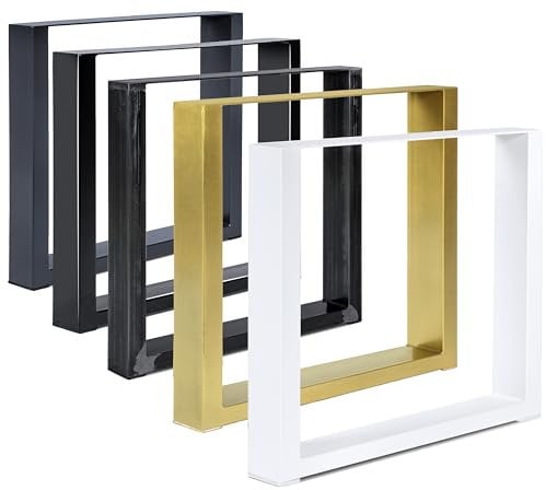 1 Paar Tischgestell Tischbeine Tischuntergestell Tischkufen Profil 100x40 (90x72 cm, Schwarz)