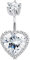Sllaiss 925 Sterling Silber Herz Bauchnabelpiercing für Frauen Zirkonia Nabelring 14G Liebe Herzform Bananabell Piercing Weißgold Körperschmuck