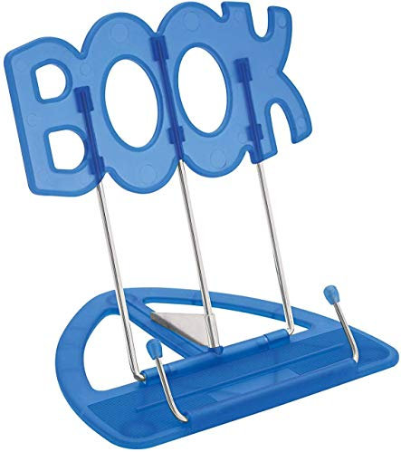 Wedo 21119903 Leseständer Book (aus Kunststoff, stufenlos verstellbar, vernickelte Bügel) blau (Blau | 3er)