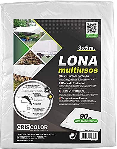 Criscolor Lona Multiuso 3 x 5 m Blanca, '41312