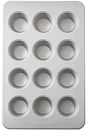 KitchenAid 12-Cup Nonstick Aluminized Steel Muffin Pan, Silver