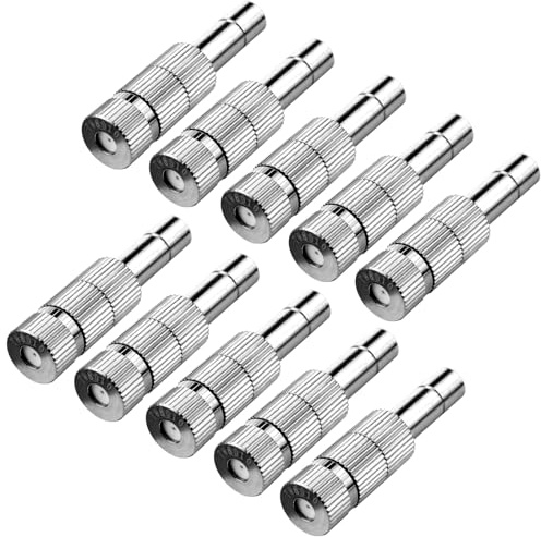 ATOPLEE 10pcs 0,8 mm Niederdruck Messing Nebeldüsen Mit Filterfunktion für Kühlsystem Luftbefeuchtung Sprayer