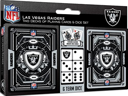 MasterPieces NFL Las Vegas Raiders 2er-Pack Karten und Würfelset