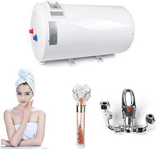 Fetcoi Wasserwärmer Boiler Warmwasserspeicher Boiler 50L/80L Automatisches Heisswasserspeicher 2KW Wandhängender Boiler Elektro Durchlauferhitzer für Küche Bad 30-75℃ 0.7MPa(80L)