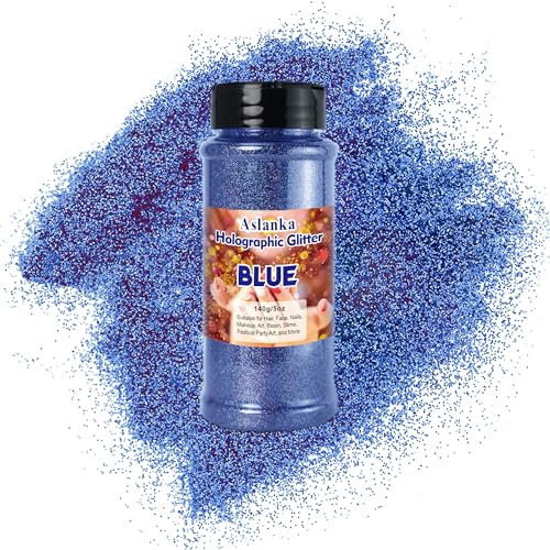 140g Purpurina Azul para Manualidades, Maquillaje, Cuerpo, Cabello, Uñas y Arte - Botes de Brillantina