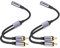 MOSWAG 3.5mm to RCA Audio Cable Adapter - 3.5mm Female to Stereo RCA Male Bidirectional AUX Headphone Jack Plug Y Splitter to Left/Right 2 RCA Male Connector Plug Wire Cord