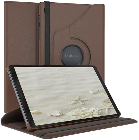 EAZY CASE - Tablet Hülle für Samsung Galaxy Tab A7 Lite Schutzhülle 8 Zoll Smart Cover Tablet Case Rotationcase zum Aufstellen Klapphülle 360° drehbar mit Standfunktion Tasche Kunstleder Braun