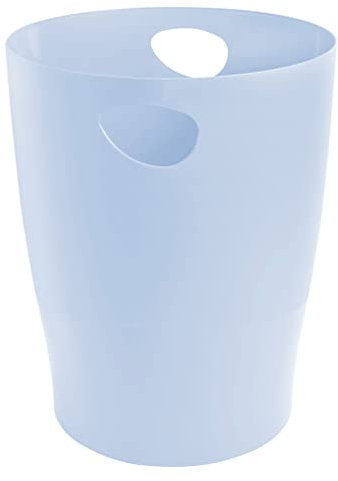 Exacompta - Ref. 45362D - 1 papelera con asas ECOBIN - Gran capacidad - 15 litros - Dimensiones 26,3 x 26,3 x 33,5 cm - Color azul pastel - Aquarel