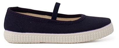 Pisamonas Bailarinas Lona Eco Cinta Elástica Suela Tenis Size 29 Color Azul Oscuro