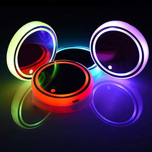 Ruiqas Universal LED-Lichtmatte, Auto-Becherhalter, 7-Farben, Acryl-Kunststoff, Mehrfarbig