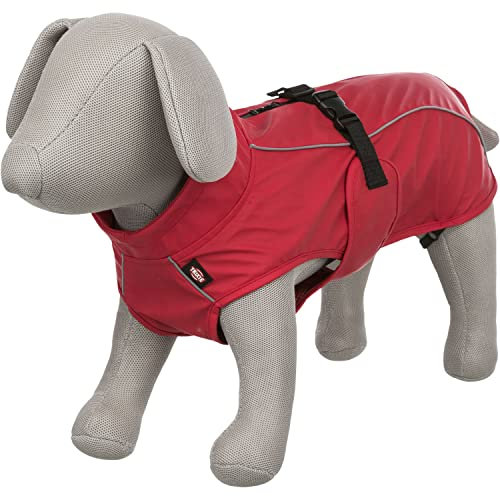 TRIXIE Regenmantel Vimy für Hunde rot XL - Bauchumfang: 80-105 cm – Hunde-Regenjacke mit reflektierenden Elementen für mehr Sichtbarkeit im Dunkeln – bequem & verstellbar - 680228