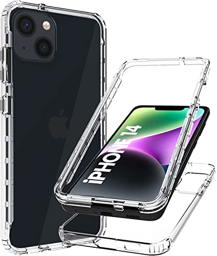 For iPhone 14 Case Clear 360 Front and Back Full Body Protection | Anti-Scratch, Shockproof, Slim Transparent TPU Phone Cover, 6.1 inch