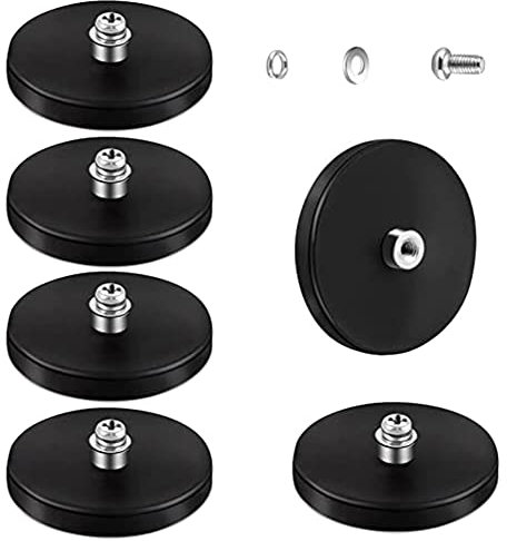 Supporto per luce a cupola da 6 pezzi,base magnetica a ventosa ritardata,base magnetica piatta in gomma con borchie maschio M4/M6,base magnetica a disco,Magnete con base in gomma