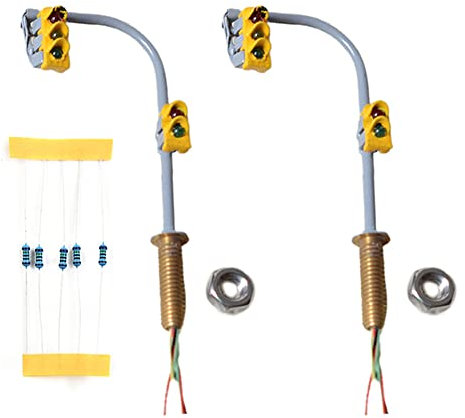 FUBESK 2 x Ampel N Crossing Walk Modell LED Fußgänger Straßensignale für DIY Sand Tisch Überquerung Straße Bau Eisenbahn