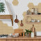 10 pezzi adesivi per piastrelle bagno cucina fai da te 23x20cm, PVC Autoadesivo Decorazione Impermeabile Adesiva Strumenti esagonali grana di legno adesivi murali per la per piastrelle Beige