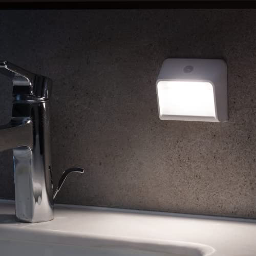 Integral LED Under Cabinet Wardrobe Night Lights | Stick On Wireless Dimmable 3000K LED Lighting with Motion Sensor and USB Rechargeable Battery for up 25000 Hours Reliability: Twin Pack, White