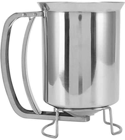 Dispenser per Pastella in Acciaio Inossidabile con Supporto, per Pancake, Cupcake, Muffin, Torte