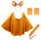 Paxrmuky Fuchs Kostüm Damen, Fuchs Ohren Haarreif + Umhang+ Plüschschwanz + Stiefelüberzüge, Karneval Fasching Cosplay Kostüm Party Zubehör