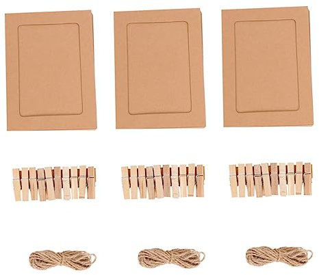 PRETYZOOM 7 Zoll Bilderrahmen Zum Aufhängen Mit Schnurklammern Wanddekor-papier-fotorahmen Für Dekorationen