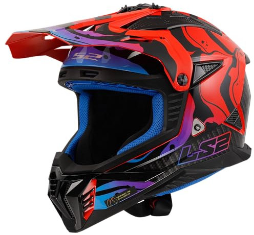 LS2, Motorrad-Crosshelm FAST II WASH Gloss Red, L