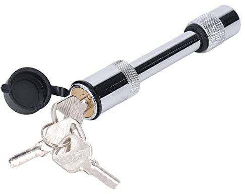 Tomotato Cerradura de Enganche de 5/8 para Remolque, Pasador de Enganche de Bloqueo Estilo Barra de Acero Inoxidable con 3 Llaves para Remolque, Camión, Coche y Barco