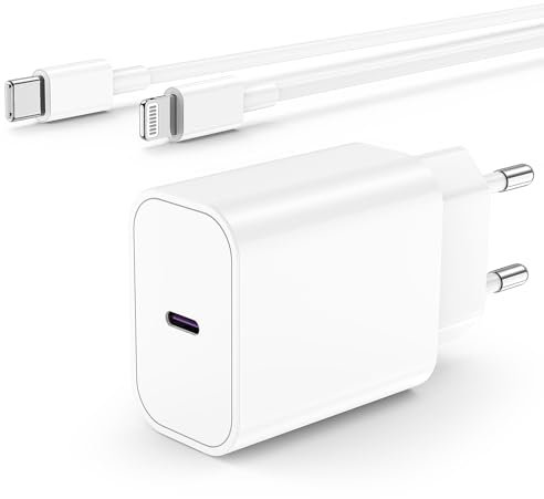 Caricatore for iPhone 14 13 Apple Originale, 20W USB C Rapido Caricabatterie con et USB-C Lightning Cavo 2M,Type C Caricabatteria con Cavetto for iPhone 14 Plus/13 ProMax/12 Mini/11 Pro/8/XR/SE/iPad