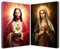 ZQQART Leinwandbild Jesus und Jungfrau Maria 2 teilig Heiliges Herz Jesu und Jungfrau Maria Gemälde Jesus Poster Kreuz Bibel Taube christliches Bild religiöses Dekor (B,40x60cmx2)