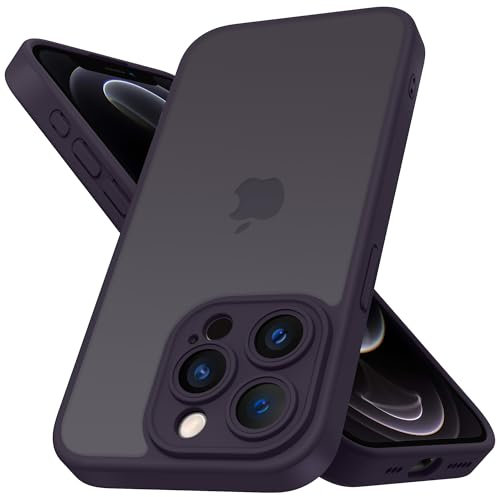 Mootobo for iPhone 12 Pro Case 6.1 inch, Military-Grade Protection 360° Full Body Frosted Translucent Back Phone Cover, Anti-Fingerprint Slim Shockproof Phone Case for iPhone 12 Pro – Deep Purple