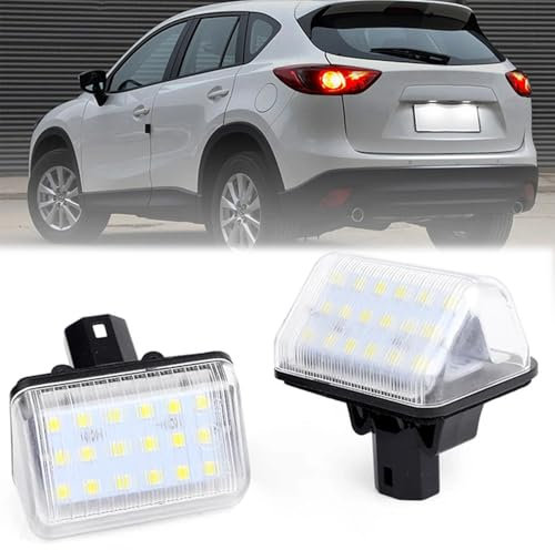 BHZNGD Kennzeichenbeleuchtung, fehlerfreie Kennzeichenbeleuchtung hinten, kompatibel mit Mazda 6 (2003-2008), Speed ??6 (2006-2007), CX-5 (2013-2014) CX-7 (2007-2012), 2 Lampen