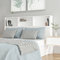 Keyroto Testiera Letto con Contenitore Testiera Letto Matrimoniale 160 cm Testiera Letto Legno Testiera Letto con Scompart-Bianco-160x19x103,5 cm