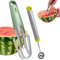 YuCool Cortador de tenedor de sandía 3 en 1, juego de herramientas para tallar frutas, cuchara de frutas, cortador de bolas de sandía, pelador de melón, utilizado para decoración de frutas, cocina
