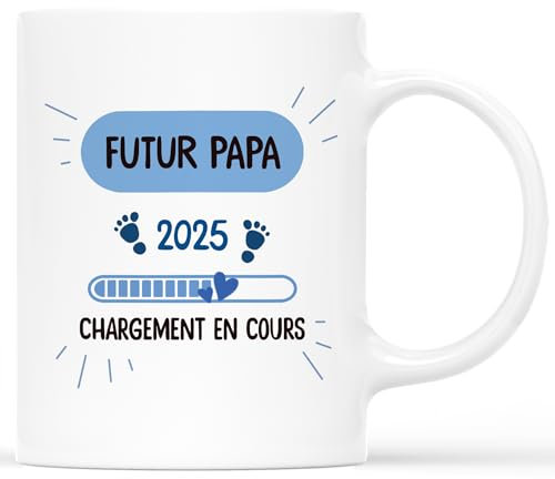 Cadeau Plus Mug Personnalisé Année - Tasse Futur Papa - Cadeau Futur Papa, Cadeau Futur Parents, Tasse Futur Papa, Tasse Pour Futur Papa