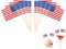 Flagge Zahnstocher,Länderdeko Abend Flaggen,Cocktail-Stäbchen,Cupcake Topper,Cocktailspieße,Obstspieße,Bunte Kraftpapier,Verschiedene Lebensmittel Toothpick Flags für Party,Fest (Amerika)