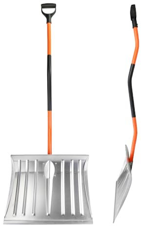 Schneeschaufel Alu mit Stahlstiel Gummiabdeckung Profi Schneeschieber Winter Schaufel (Breite 50 cm mit Stahlstiel)