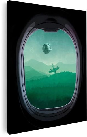 Artmazing | Endor Landing Bild bunt | S-Art Bilder | Endor Landing Bilder Modern | Coole Wandbilder Wohnzimmer | Wandbild Endor Landing Deko XXL | Bild Leinwand XXL | buntes Poster für Wand